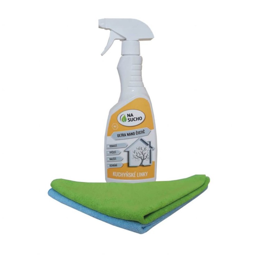 Bezoplachový Ultra nano čistič kuchyňské linky 500ml+2x utěrka Bezoplachový Ultra nano čistič kuchyňské linky 500ml+2x utěrka