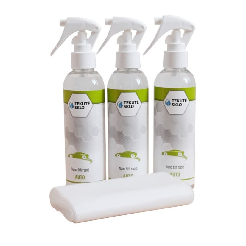 Nano štít rapid auto  rodinné akční balení  3 x 200 ml+6 x ubrousek