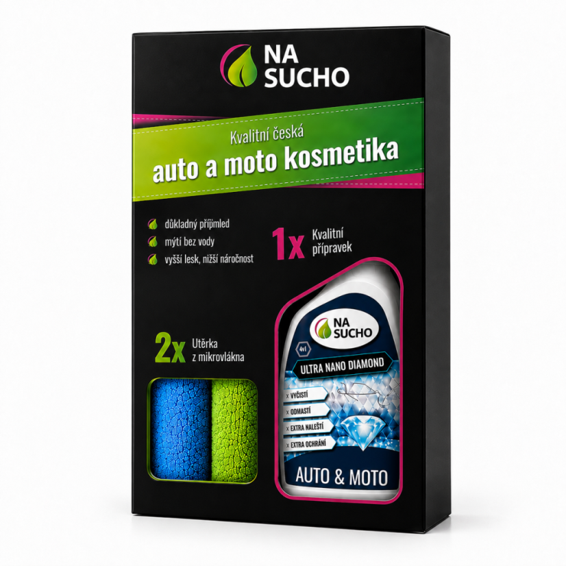 Dárkové balení 500ml /Ultra nano čistič diamond auto + 2x utěrky