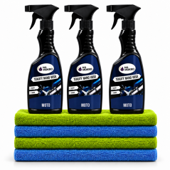 3x 500 ml Tekutý nano vosk moto+4x utěrka