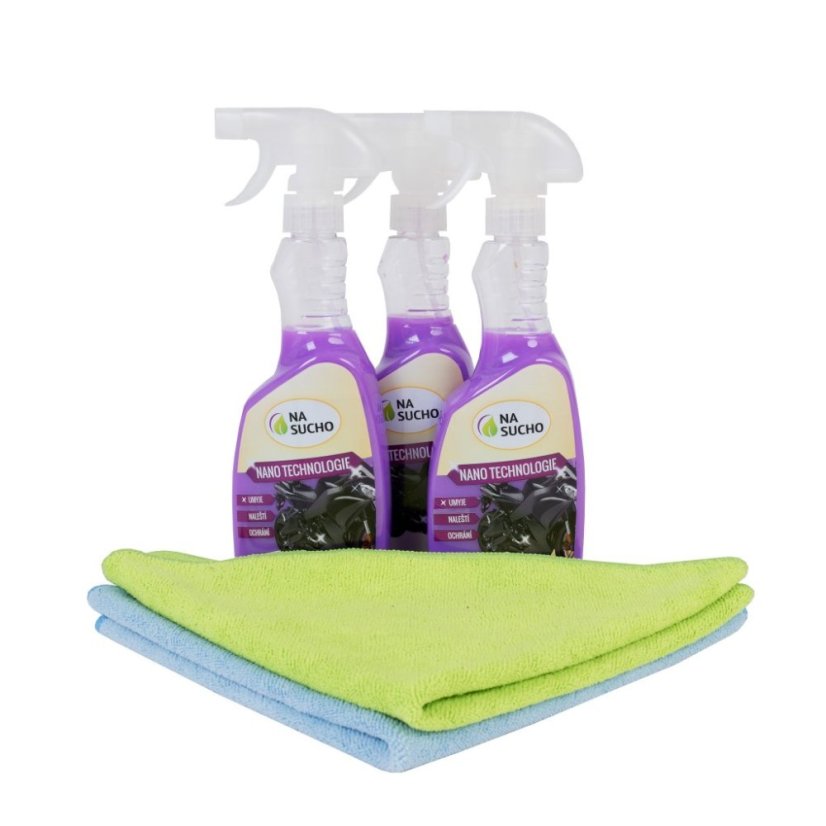 3x 500ml Ultra nano čistič moto + 2x utěrka 3x 500ml Ultra nano čistič moto + 2x utěrka