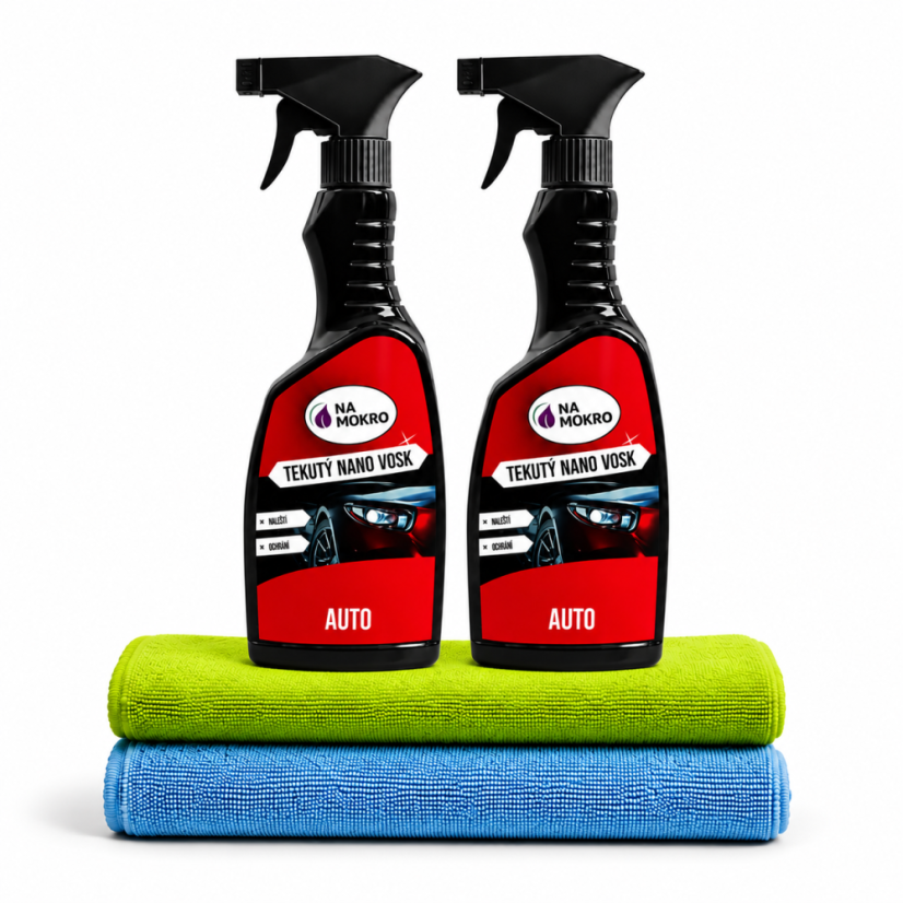 2x 500 ml Tekutý nano vosk auto+2x utěrka