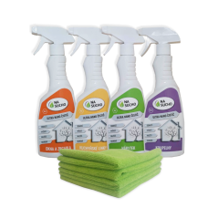 4×500 ml Bezoplachový Ultra Nano čistič Mega Set + 4x utěrka