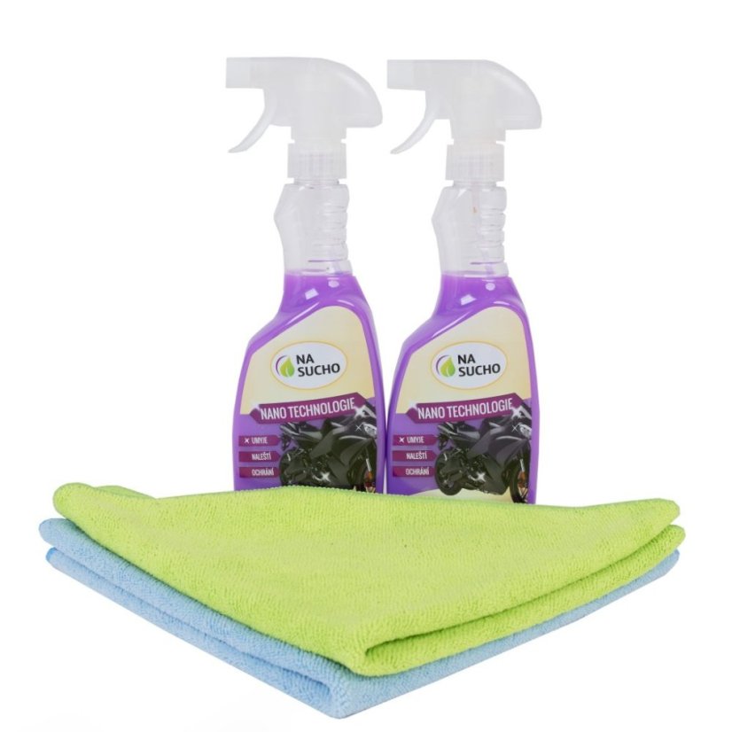 2x 500ml Ultra nano čistič moto + 2x utěrka 2x 500ml Ultra nano čistič moto + 2x utěrka