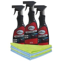 3x 500 ml Tekutý nano vosk auto+4x utěrka